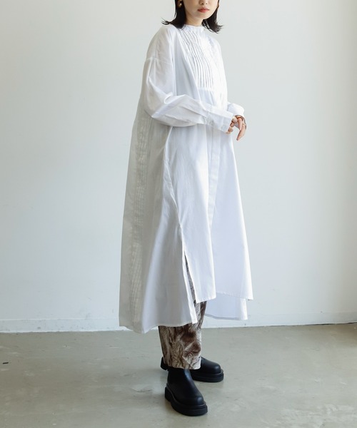 Birthday room（バースデイルーム）の「1枚でこなれ感。ピンタックキャンブリックワンピース（ワンピース・レディース・ホワイト/ブラック/グレイッシュベージュ・FREE）」の7枚目の写真