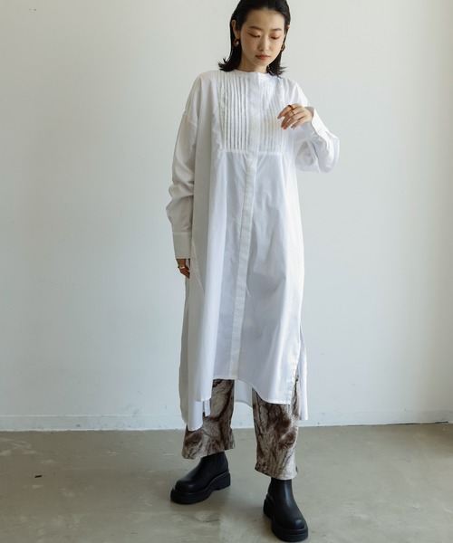 Birthday room（バースデイルーム）の「1枚でこなれ感。ピンタックキャンブリックワンピース（ワンピース・レディース・ホワイト/ブラック/グレイッシュベージュ・FREE）」の8枚目の写真