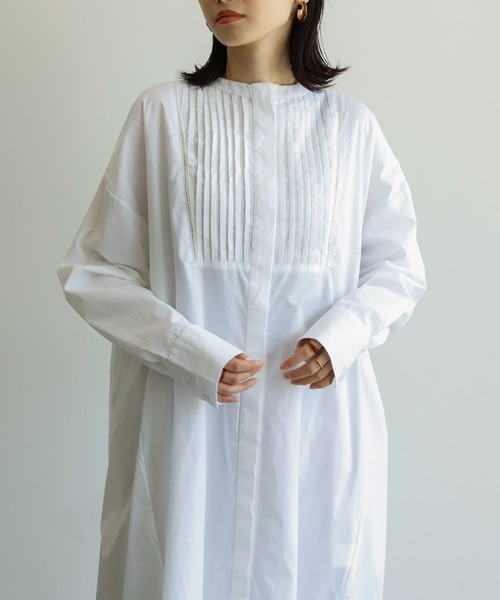 Birthday room（バースデイルーム）の「1枚でこなれ感。ピンタックキャンブリックワンピース（ワンピース・レディース・ホワイト/ブラック/グレイッシュベージュ・FREE）」の12枚目の写真