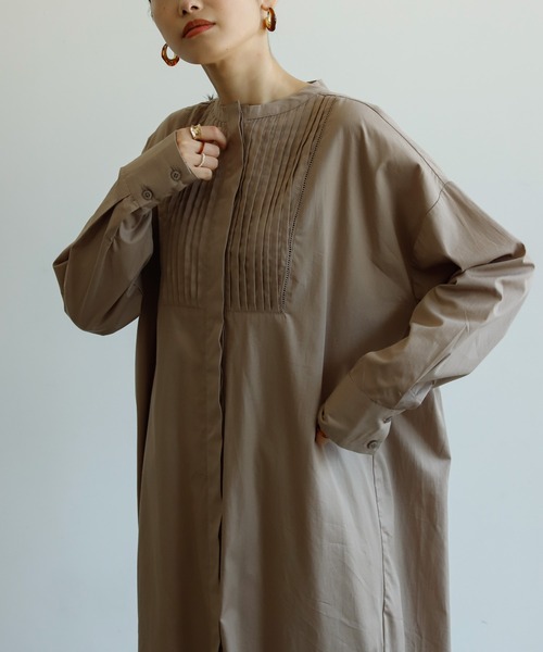 Birthday room（バースデイルーム）の「1枚でこなれ感。ピンタックキャンブリックワンピース（ワンピース・レディース・ホワイト/ブラック/グレイッシュベージュ・FREE）」の19枚目の写真