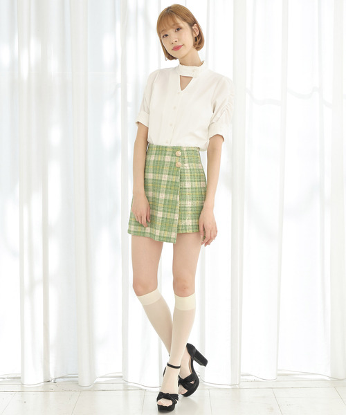 TITTY&CO.（ティティーアンドコー）の「ツイードチェックショートパンツ（その他パンツ・レディース・ピンク/イエロー/グリーン・SMALL/MEDIUM）」の8枚目の写真