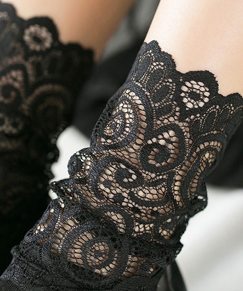 Futier land（フューティアランド）の「レース切替ソックス（ソックス/靴下・レディース・ホワイト/ブラック・FREE）」の8枚目の写真