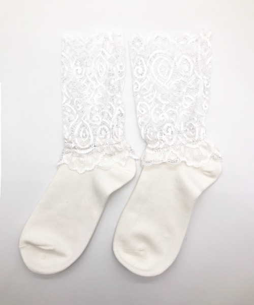 Futier land（フューティアランド）の「レース切替ソックス（ソックス/靴下・レディース・ホワイト/ブラック・FREE）」の11枚目の写真