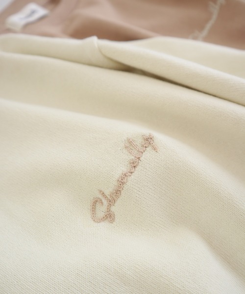 slowmelly(スローメリー)の「ロゴ刺繍オーバーサイズTシャツ(Tシャツ/カットソー・レディース・ベージュ/オフホワイト/モカ・FREE)」の8枚目の写真