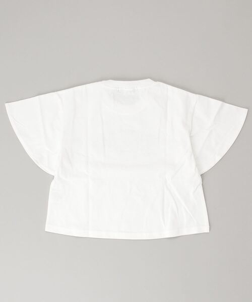 THE CASUAL（カジュアル）の「ビッグシルエット短丈フリル袖プリントTシャツ キッズ（Tシャツ/カットソー・キッズ・チャコール/ベージュ/オフホワイト・110cm/160cm/130cm/120cm/150cm/140cm）」の4枚目の写真