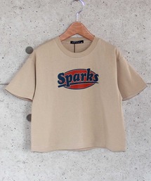 THE CASUAL | ビッグシルエット短丈フリル袖プリントTシャツ キッズ(Tシャツ/カットソー)