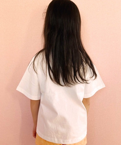 THE CASUAL（カジュアル）の「ビッグシルエット短丈フリル袖プリントTシャツ キッズ（Tシャツ/カットソー・キッズ・チャコール/ベージュ/オフホワイト・110cm/160cm/130cm/120cm/150cm/140cm）」の9枚目の写真