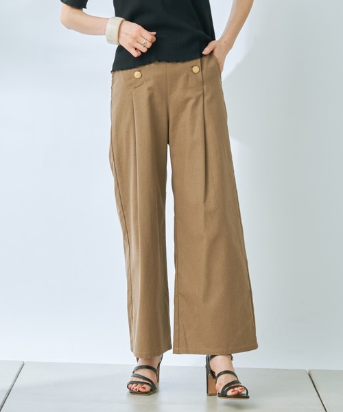 prose verse（プロズヴェール）の「ボタンアクセントマリンパンツ（その他パンツ・レディース・ブラック/オフホワイト/ブルー/モカ・ﾌﾘ-）」の3枚目の写真