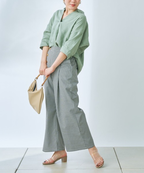 prose verse（プロズヴェール）の「ボタンアクセントマリンパンツ（その他パンツ・レディース・ブラック/オフホワイト/ブルー/モカ・ﾌﾘ-）」の8枚目の写真