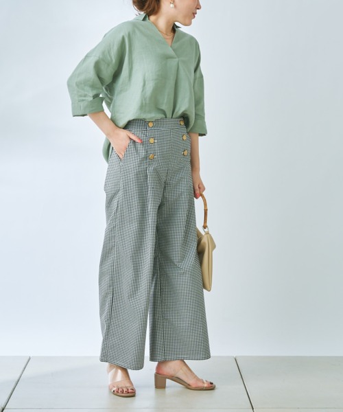 prose verse（プロズヴェール）の「ボタンアクセントマリンパンツ（その他パンツ・レディース・ブラック/オフホワイト/ブルー/モカ・ﾌﾘ-）」の11枚目の写真