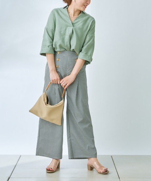 prose verse（プロズヴェール）の「ボタンアクセントマリンパンツ（その他パンツ・レディース・ブラック/オフホワイト/ブルー/モカ・ﾌﾘ-）」の13枚目の写真