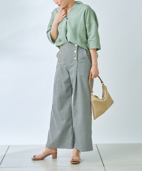 prose verse（プロズヴェール）の「ボタンアクセントマリンパンツ（その他パンツ・レディース・ブラック/オフホワイト/ブルー/モカ・ﾌﾘ-）」の14枚目の写真