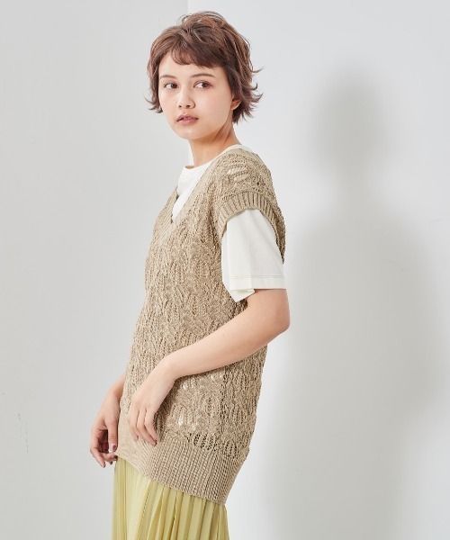cepo（セポ）の「クロシェ　ニットベスト（ベスト・レディース・ベージュ/カーキ/オフホワイト・M）」の10枚目の写真
