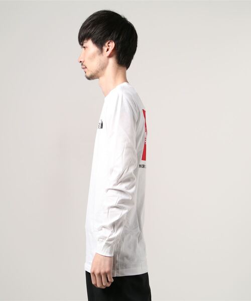THE NORTH FACE(ザノースフェイス)の「THE NORTH FACE ボックスロゴロングスリーブT(Tシャツ/カットソー・メンズ・ホワイト/ブラック・SMALL/MEDIUM/LARGE/X-LARGE/X-SMALL)」の4枚目の写真
