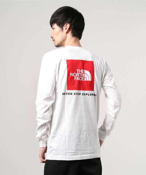 THE NORTH FACE(ザノースフェイス)の「THE NORTH FACE ボックスロゴロングスリーブT(Tシャツ/カットソー・メンズ・ホワイト/ブラック・SMALL/MEDIUM/LARGE/X-LARGE/X-SMALL)」の3枚目の写真