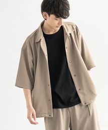 オーバーサイズ カットジョーゼット リラックスストレッチ 半袖コーチジャケット