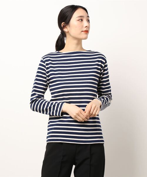 SAINT JAMES（セントジェームス）の「【 SAINT JAMES / セントジェームス】GUILD UA  バスクシャツ Tシャツ 2503（Tシャツ/カットソー・レディース・ブラック系その他/ネイビー/レッド系その他・0/1）」の2枚目の写真