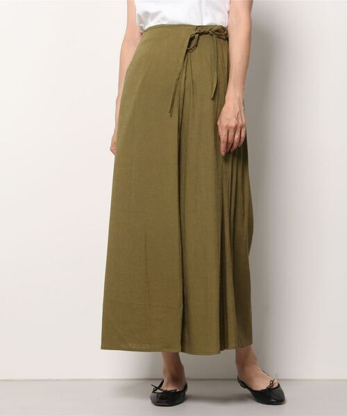 NANO universe（ナノユニバース）の「ラップ風スカート（スカート・レディース・ベージュ/カーキ/ネイビー・FREE）」の2枚目の写真