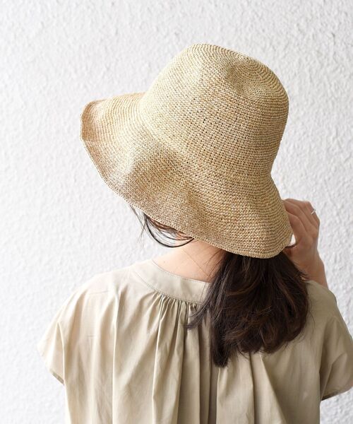 SHIPS（シップス）の「〈折り畳み可能〉ペーパー細編みハット（ニットキャップ/ビーニー・レディース・ナチュラル/ブラウン/ライトグリーン・ONE SIZE）」の3枚目の写真