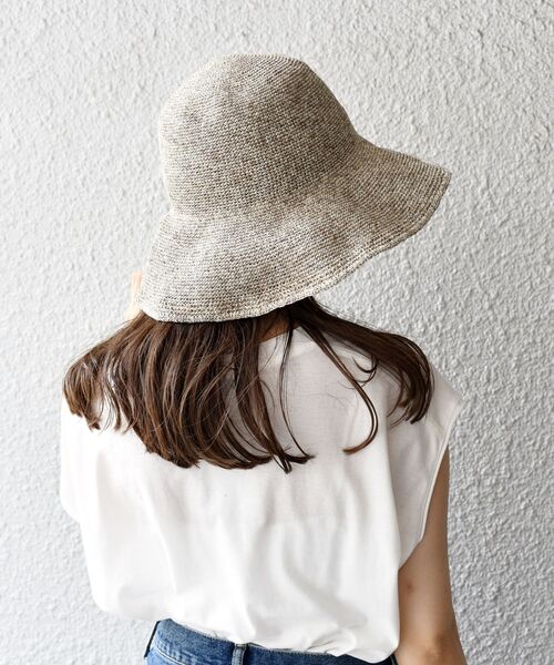 SHIPS（シップス）の「〈折り畳み可能〉ペーパー細編みハット（ニットキャップ/ビーニー・レディース・ナチュラル/ブラウン/ライトグリーン・ONE SIZE）」の2枚目の写真