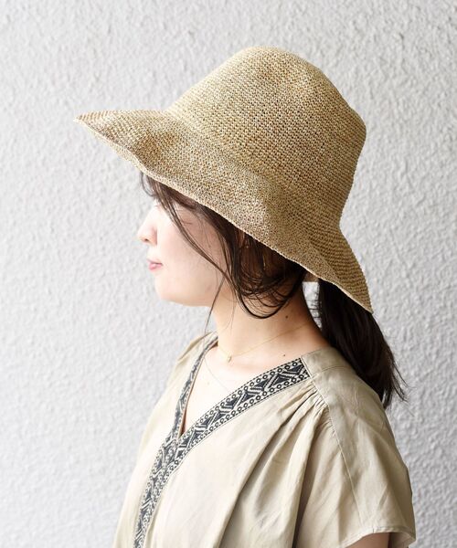 SHIPS（シップス）の「〈折り畳み可能〉ペーパー細編みハット（ニットキャップ/ビーニー・レディース・ナチュラル/ブラウン/ライトグリーン・ONE SIZE）」の11枚目の写真