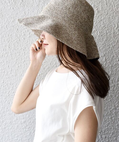 SHIPS（シップス）の「〈折り畳み可能〉ペーパー細編みハット（ニットキャップ/ビーニー・レディース・ナチュラル/ブラウン/ライトグリーン・ONE SIZE）」の12枚目の写真