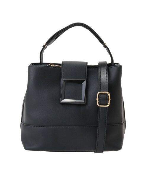 dazzlin（ダズリン）の「スクエアパーツバッグ（ハンドバッグ・レディース・ブラック/モカ・FREE）」の2枚目の写真