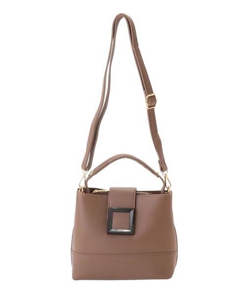 dazzlin（ダズリン）の「スクエアパーツバッグ（ハンドバッグ・レディース・ブラック/モカ・FREE）」の3枚目の写真