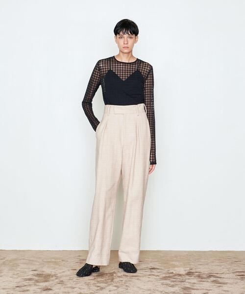 AEWEN MATOPH（イウエン マトフ）の「＜AEWEN MATOPH（イウエン マトフ）＞シアー ハウンドトゥース クルーネックニット（ニット/セーター・レディース・ライトブルー/ブラック/オフホワイト・FREE）」の6枚目の写真