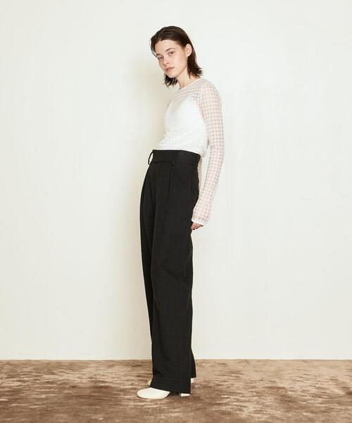 AEWEN MATOPH（イウエン マトフ）の「＜AEWEN MATOPH（イウエン マトフ）＞シアー ハウンドトゥース クルーネックニット（ニット/セーター・レディース・ライトブルー/ブラック/オフホワイト・FREE）」の8枚目の写真