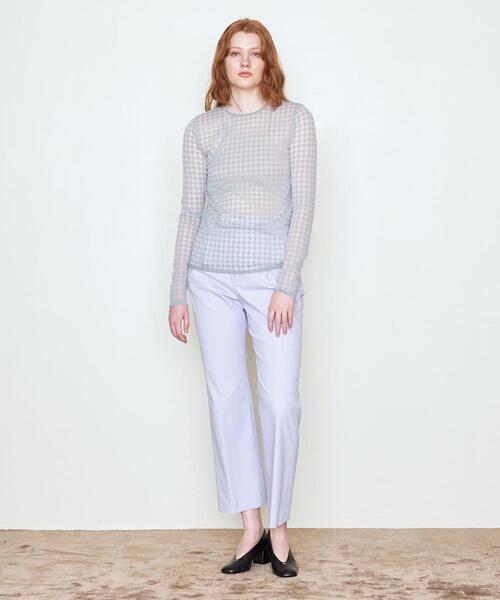 AEWEN MATOPH（イウエン マトフ）の「＜AEWEN MATOPH（イウエン マトフ）＞シアー ハウンドトゥース クルーネックニット（ニット/セーター・レディース・ライトブルー/ブラック/オフホワイト・FREE）」の10枚目の写真