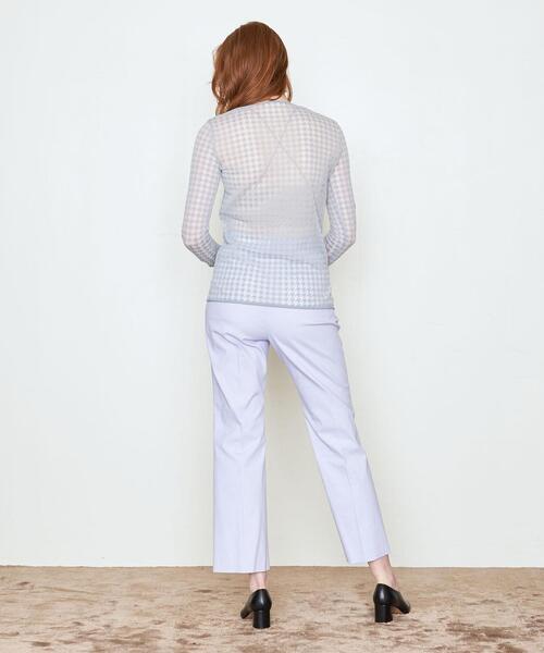 AEWEN MATOPH（イウエン マトフ）の「＜AEWEN MATOPH（イウエン マトフ）＞シアー ハウンドトゥース クルーネックニット（ニット/セーター・レディース・ライトブルー/ブラック/オフホワイト・FREE）」の12枚目の写真