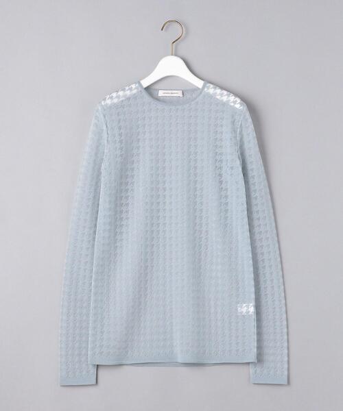 AEWEN MATOPH（イウエン マトフ）の「＜AEWEN MATOPH（イウエン マトフ）＞シアー ハウンドトゥース クルーネックニット（ニット/セーター・レディース・ライトブルー/ブラック/オフホワイト・FREE）」の13枚目の写真