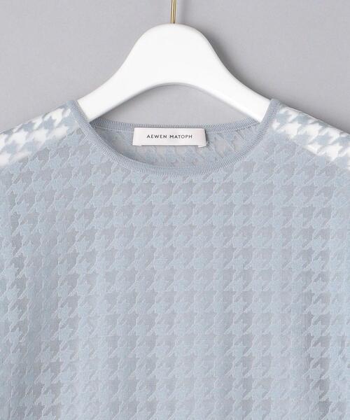 AEWEN MATOPH（イウエン マトフ）の「＜AEWEN MATOPH（イウエン マトフ）＞シアー ハウンドトゥース クルーネックニット（ニット/セーター・レディース・ライトブルー/ブラック/オフホワイト・FREE）」の15枚目の写真