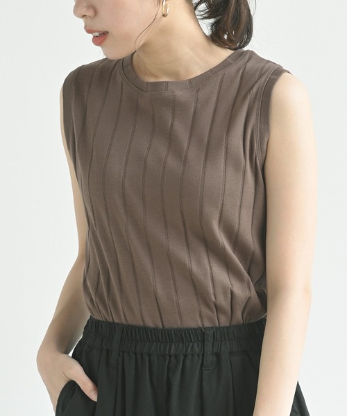 rps（アールピーエス）の「ワイドリブタンクトップ（タンクトップ・レディース・ブラック/ライトベージュ/オレンジ/オフホワイト/ブルーグリーン/ブラウン・M）」の3枚目の写真