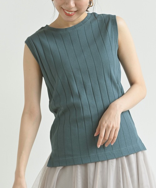 rps（アールピーエス）の「ワイドリブタンクトップ（タンクトップ・レディース・ブラック/ライトベージュ/オレンジ/オフホワイト/ブルーグリーン/ブラウン・M）」の5枚目の写真