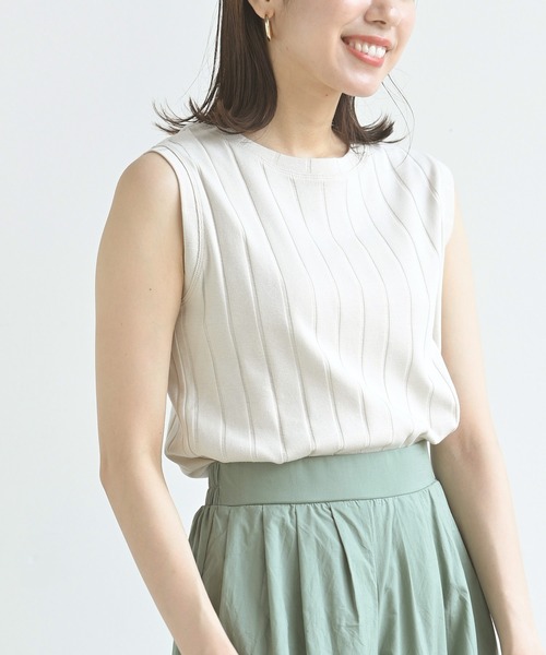 rps（アールピーエス）の「ワイドリブタンクトップ（タンクトップ・レディース・ブラック/ライトベージュ/オレンジ/オフホワイト/ブルーグリーン/ブラウン・M）」の4枚目の写真