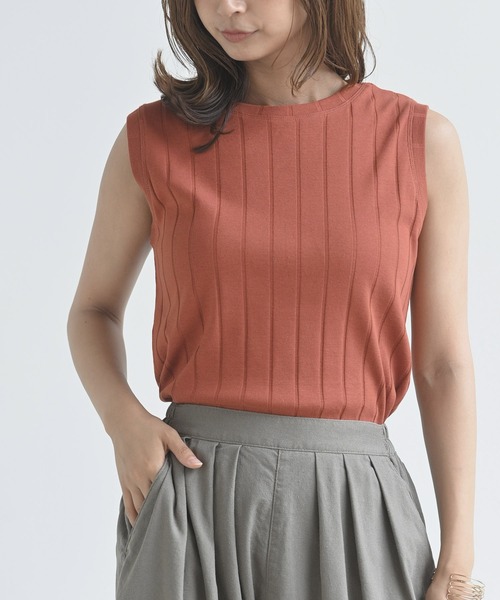 rps（アールピーエス）の「ワイドリブタンクトップ（タンクトップ・レディース・ブラック/ライトベージュ/オレンジ/オフホワイト/ブルーグリーン/ブラウン・M）」の6枚目の写真