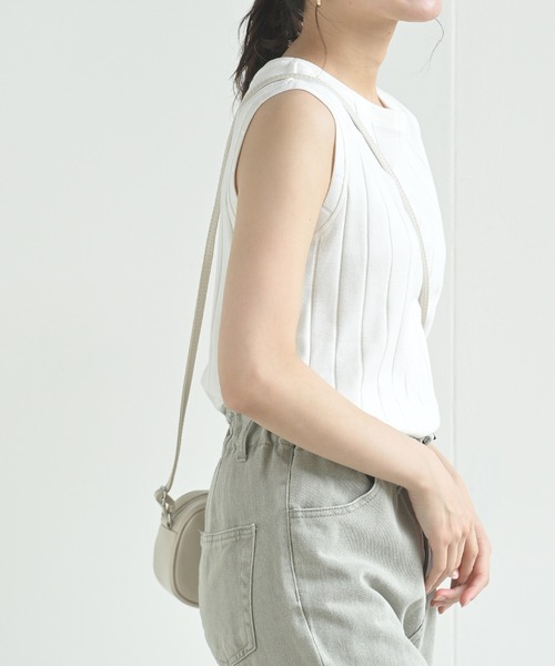 rps（アールピーエス）の「ワイドリブタンクトップ（タンクトップ・レディース・ブラック/ライトベージュ/オレンジ/オフホワイト/ブルーグリーン/ブラウン・M）」の7枚目の写真