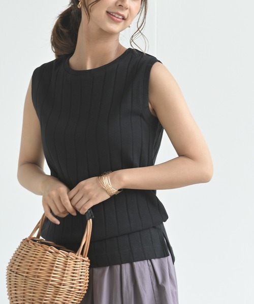 rps（アールピーエス）の「ワイドリブタンクトップ（タンクトップ・レディース・ブラック/ライトベージュ/オレンジ/オフホワイト/ブルーグリーン/ブラウン・M）」の8枚目の写真