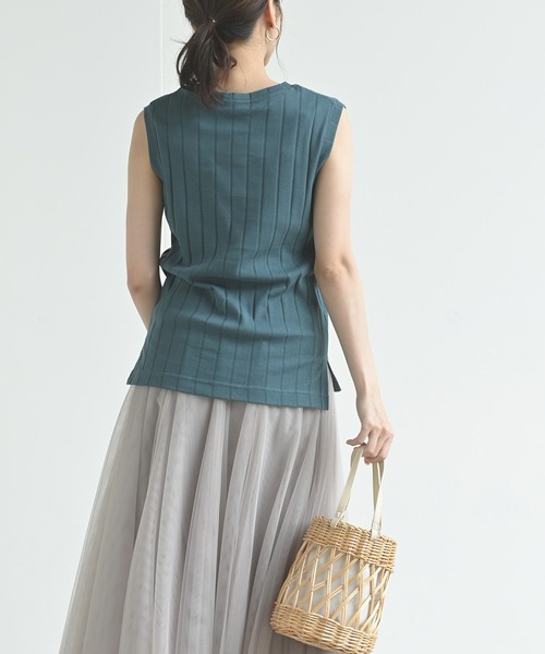 rps（アールピーエス）の「ワイドリブタンクトップ（タンクトップ・レディース・ブラック/ライトベージュ/オレンジ/オフホワイト/ブルーグリーン/ブラウン・M）」の11枚目の写真