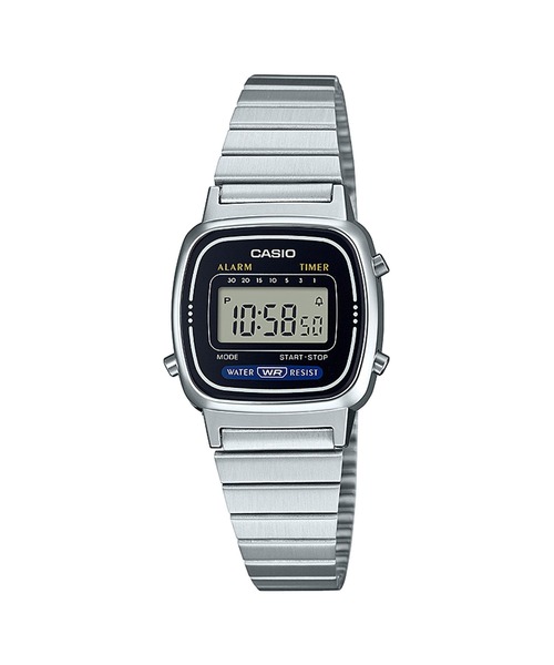 CASIO(カシオ)の「CASIO Collection / LA670WA-1A2JF(デジタル腕時計・レディース・ブラック×シルバー・FREE)」の1枚目の写真
