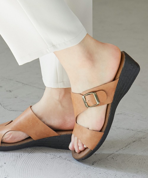 Fashion Letter(ファッションレター)の「日本製フラットサンダル 痛くないサンダル(サンダル・レディース・ブラック/ダークブラウン/ベージュ/グリーン/レンガ・LL/S/M/L)」の8枚目の写真