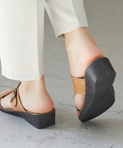 Fashion Letter(ファッションレター)の「日本製フラットサンダル 痛くないサンダル(サンダル・レディース・ブラック/ダークブラウン/ベージュ/グリーン/レンガ・LL/S/M/L)」の18枚目の写真
