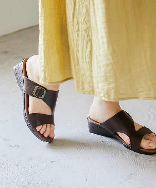 Fashion Letter(ファッションレター)の「日本製フラットサンダル 痛くないサンダル(サンダル・レディース・ブラック/ダークブラウン/ベージュ/グリーン/レンガ・LL/S/M/L)」の22枚目の写真