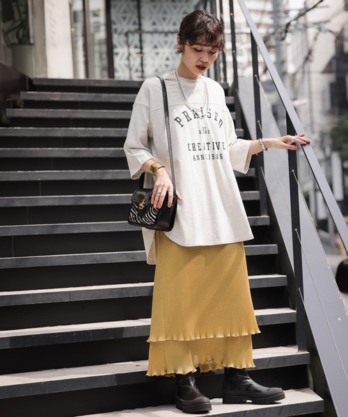 JEANASIS（ジーナシス）の「フットボールロゴBIGTEE/216225（Tシャツ/カットソー・レディース・ホワイト/ライトグレー/ブラック・FREE）」の13枚目の写真