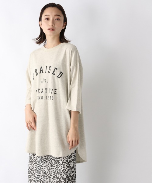 JEANASIS（ジーナシス）の「フットボールロゴBIGTEE/216225（Tシャツ/カットソー・レディース・ホワイト/ライトグレー/ブラック・FREE）」の16枚目の写真