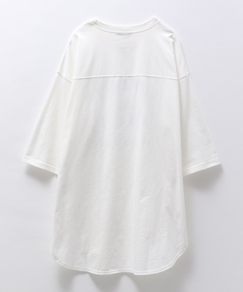 JEANASIS（ジーナシス）の「フットボールロゴBIGTEE/216225（Tシャツ/カットソー・レディース・ホワイト/ライトグレー/ブラック・FREE）」の5枚目の写真