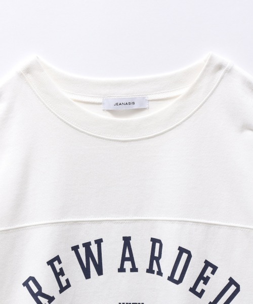 JEANASIS（ジーナシス）の「フットボールロゴBIGTEE/216225（Tシャツ/カットソー・レディース・ホワイト/ライトグレー/ブラック・FREE）」の14枚目の写真