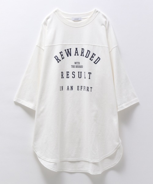 JEANASIS（ジーナシス）の「フットボールロゴBIGTEE/216225（Tシャツ/カットソー・レディース・ホワイト/ライトグレー/ブラック・FREE）」の17枚目の写真